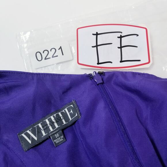 WHITE by Vera Wang Purple Regency Gown Dress One Shoulder Slit - Picture 11 of 11